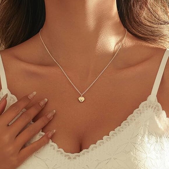 Neiman Marcus 14K Gold Plated Gold Big Heart Necklace